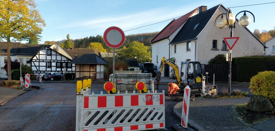 Straßensperrung an der Hauptstraße
