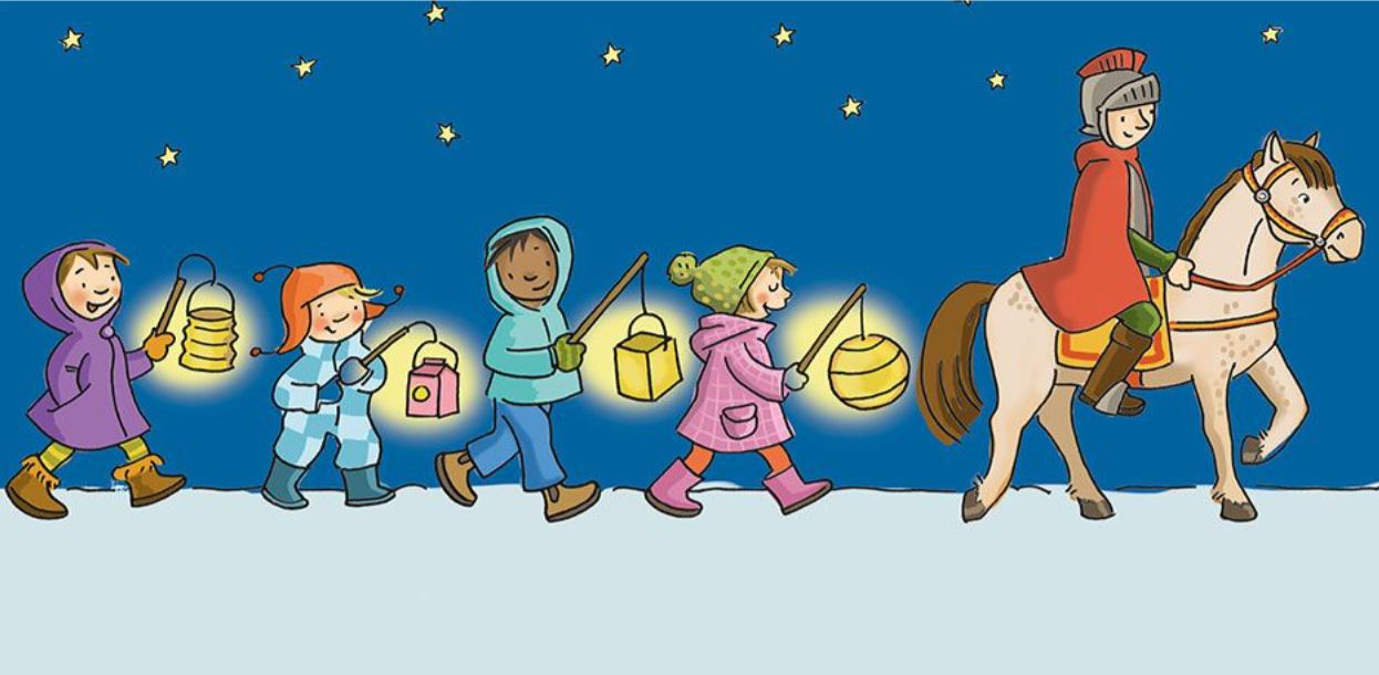 Zeichnung eins Martinsumzugs